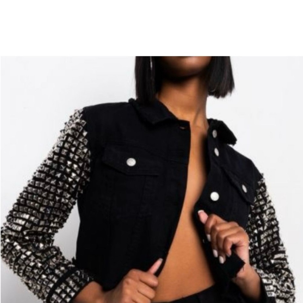 AKIRA Black Studded Jean Jacket
